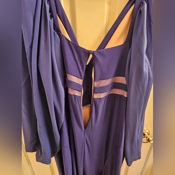 Royal Blue Plus Size S 20 Long Sleeves Long Prom Evening Dress Mother Bride - Picture 7 of 10